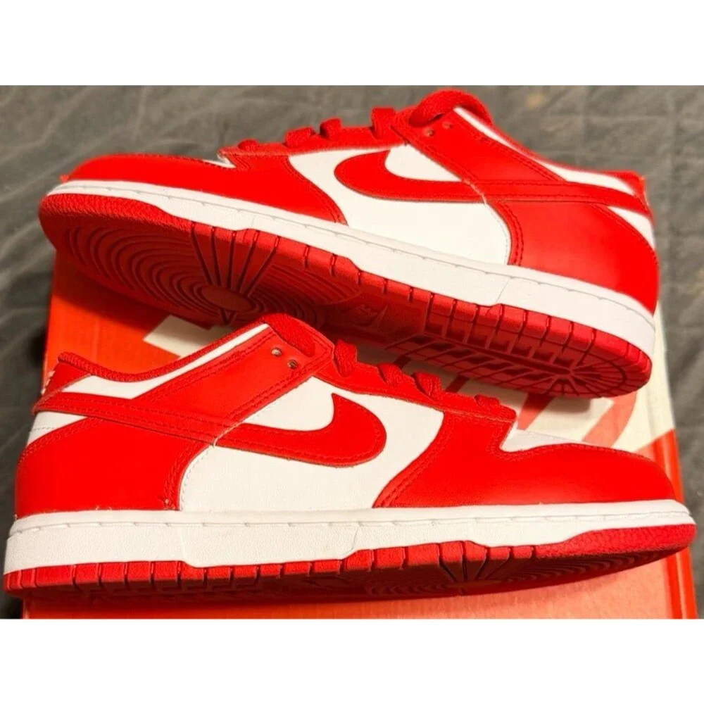 NIKE DUNK LOW WHITE/UNIVERSITY RED